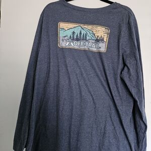 Navy Long Sleeve Tee with Mountain Graphic